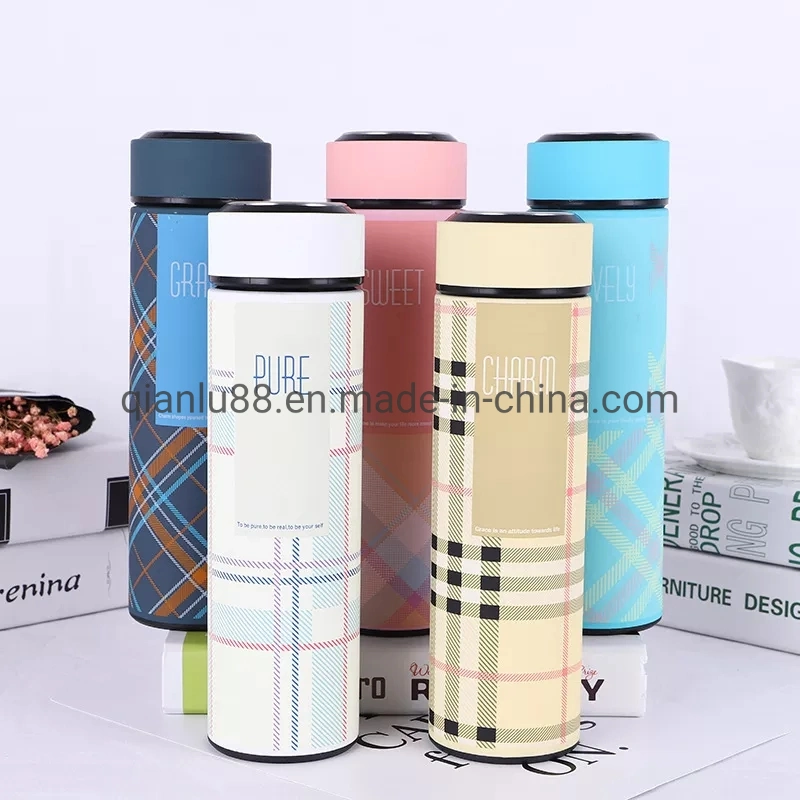 Double Wall Promotional Gift Stainless Steel Insulated Thermal Vacuum Cup Smart Flask Water Bottle with Temperature LED Display Remind Drinking Water Flask